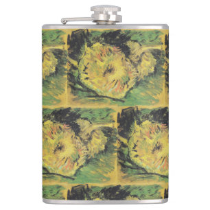 Petaca Girasoles de Van Gogh - Arte floral amarillo brill
