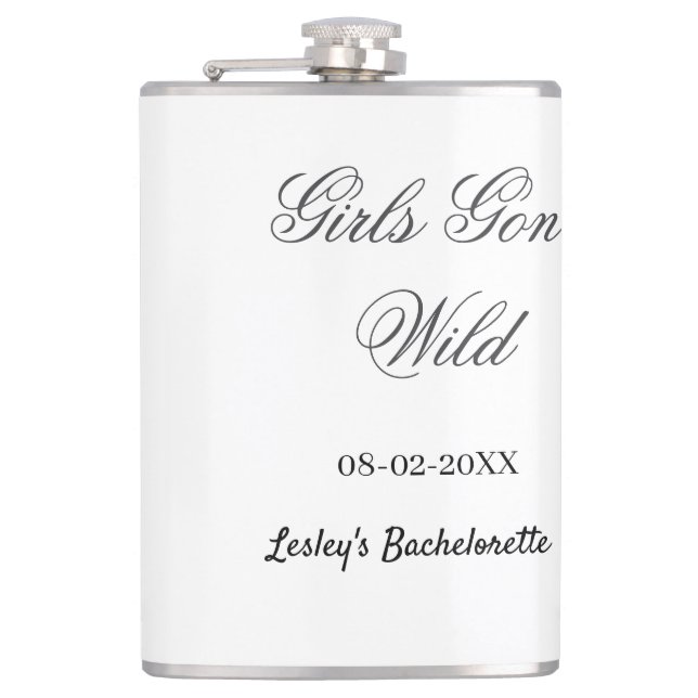 Petaca Girls Gone wild Bachelorette party name date bride (Anverso)