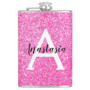 Petaca Glamour Femenino Rosa Brillante Purpurina Monogram