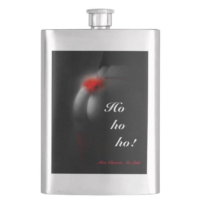 Petaca Glamour sexy abate Navidades "ho" Chiste Hip Flask (Anverso)