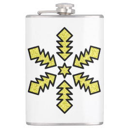 Petaca Glitter Snowflake - Yellow Star