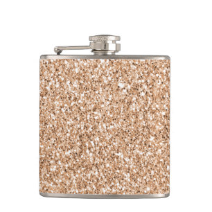 Petaca Glitz Purpurina de Rubor de Peach Rosa Gold   