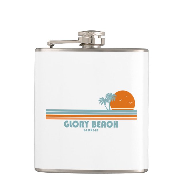Petaca Glory Beach Georgia Sol Palmeras (Anverso)