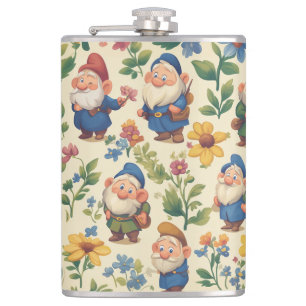 Petaca Gnome un diseño de patrones de flores
