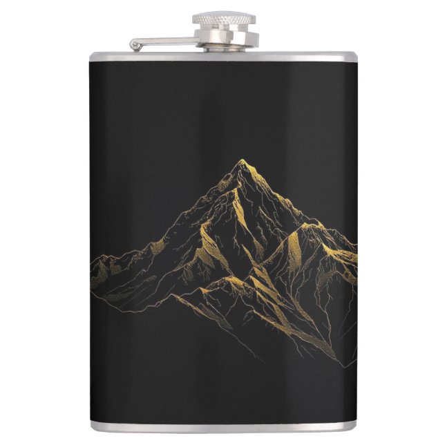 Petaca Gold textured abstract mountain lineart (Anverso)