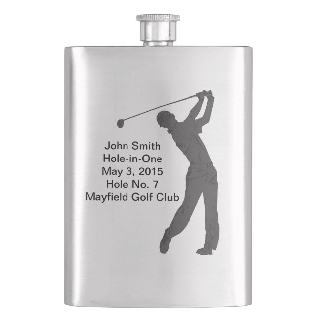 Petaca Golf Agujero-en-uno personalizable de la (Anverso)