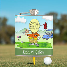 Petaca Golf Funny Personalizado Vinyl Wrapped Flask