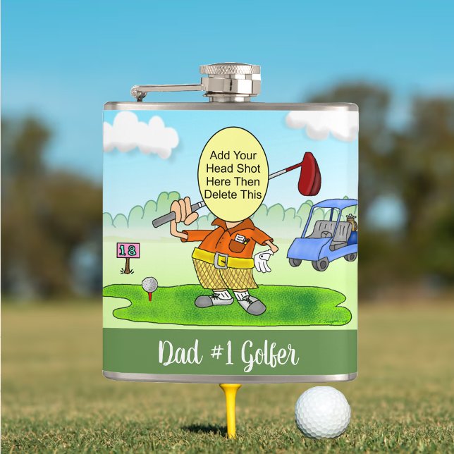 Petaca Golf Funny Personalizado Vinyl Wrapped Flask (Background photo courtesy of Freepik)