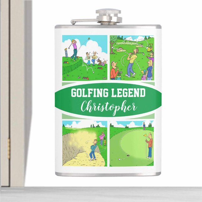 Petaca Golf Legend con 4 divertidos Personalizados Golf (Subido por el creador)