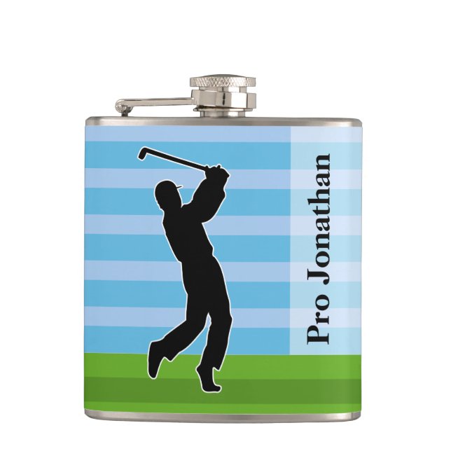 Petaca Golfer Silhouette "Add Your Name" (Anverso)