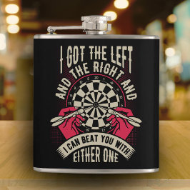 Petaca Golpee Con Ambas Manos Dart Player Flask 6 oz.