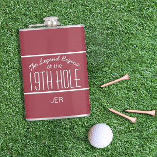 Petaca Graciosas Iniciales Monogramadas de Golfer XIX Hol