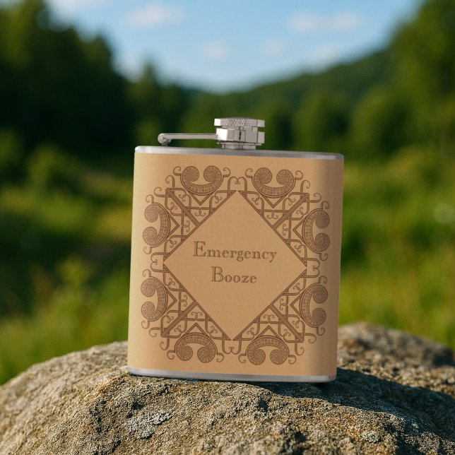 Petaca Gracioso Booze de Emergencia Añade Tu Texto Estilo (Subido por el creador)