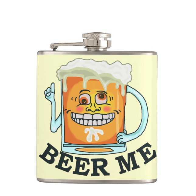 Petaca Gracioso dibujo de Personalizado Beer Me (Anverso)