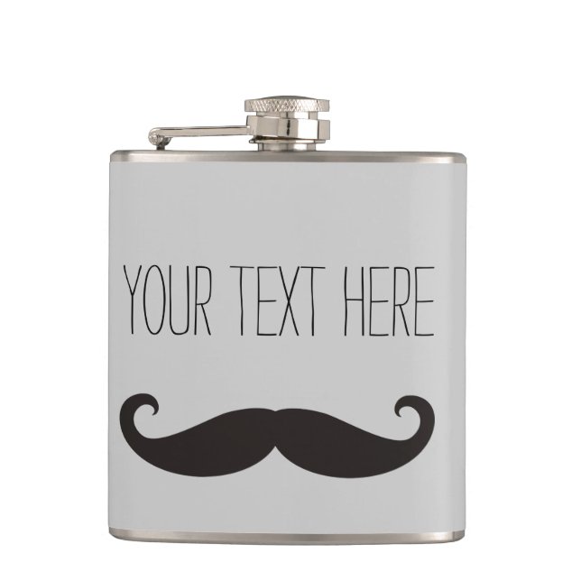 Petaca Gracioso Mustache / Schnurrbart + su texto (Anverso)