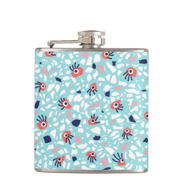 Petaca Graciosos niños del patrón Terrazzo (Anverso)