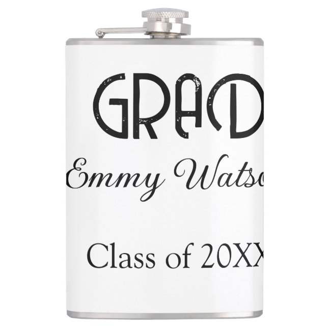 Petaca Grad bold letter graduation name class of 20XX sim (Anverso)