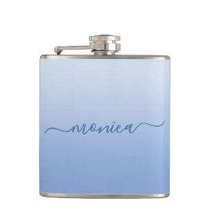 Petaca Gradiente azul de aciano claro elegante firma
