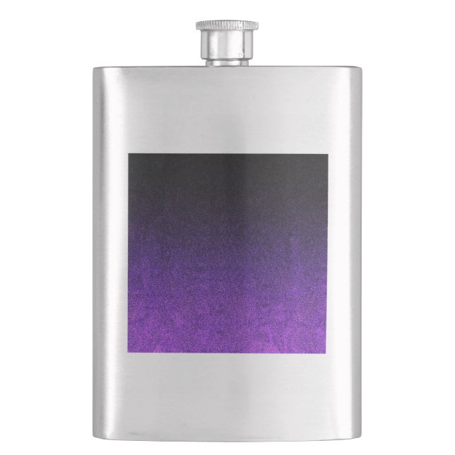 Petaca Gradiente de Purpurina morado y negro (Anverso)