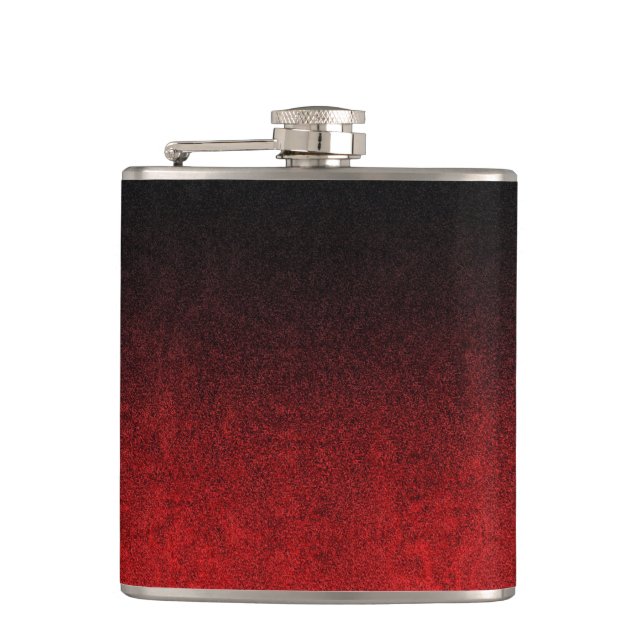 Petaca Gradiente de Purpurina rojo y negro (Anverso)