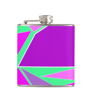 Petaca Gráfica abstracta - diseño verde púrpura