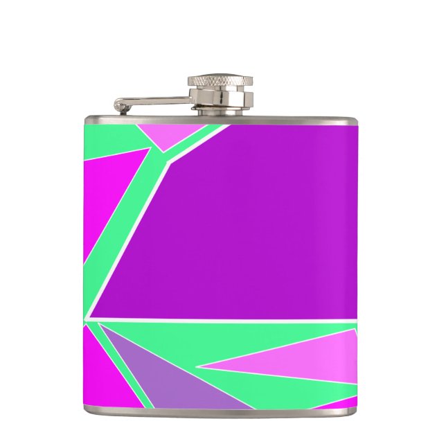 Petaca Gráfica abstracta - diseño verde púrpura (Anverso)