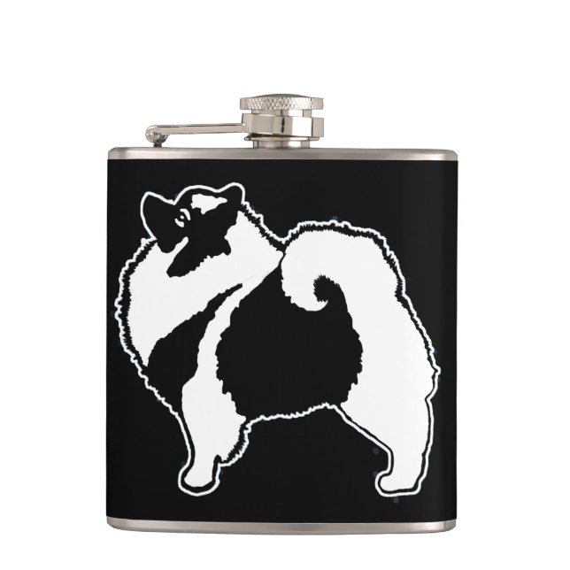Petaca Gráficos de Keeshond - Arte de perro original lind (Anverso)