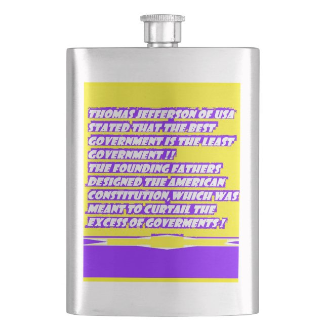 Petaca Gráficos de mensajes de palabras sobre AMÉRICA (Anverso)