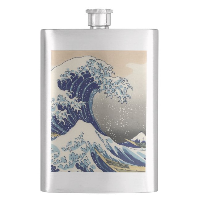 Petaca Gran ola de pintura japonesa Kanagawa (Anverso)