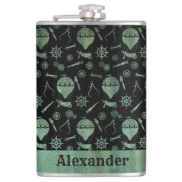 Petaca Gran Personalizado de temas de Steampunk Verdigris