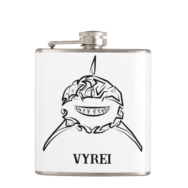 Petaca Gran tiburón blanco y negro tribal (Anverso)