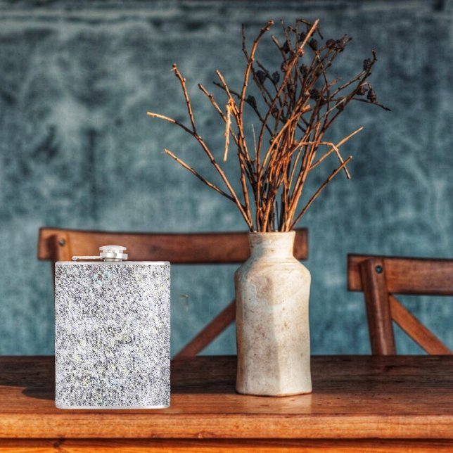 Petaca Granito negro (This Granite Black Flask resembles a stoneware pattern in its design!)