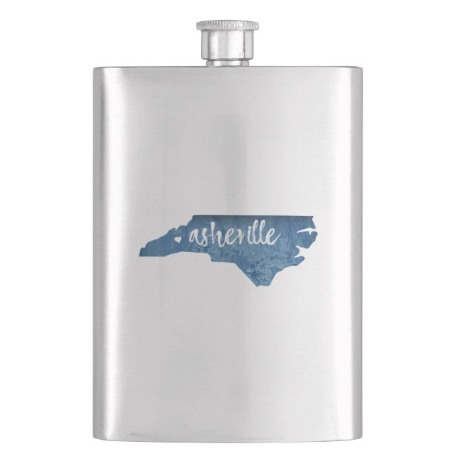 Petaca Grano de madera de Asheville North Carolina (Anverso)