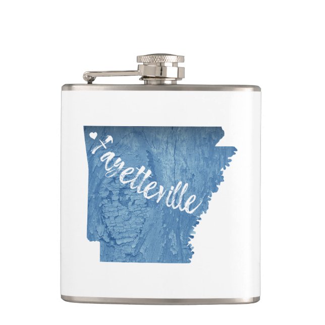 Petaca Grano de madera de Fayetteville Arkansas (Anverso)