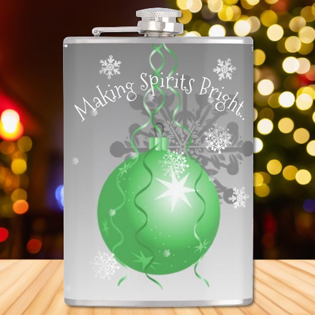 Petaca Green Fancy Christmas Ornamask (Green Fancy Christmas Ornament Flask)