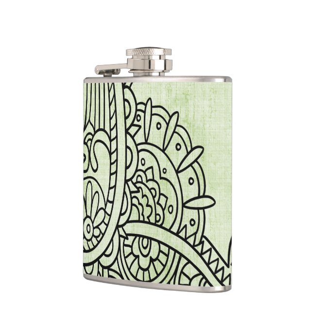 Petaca Green Mehndi Motif Flask (Izquierda)