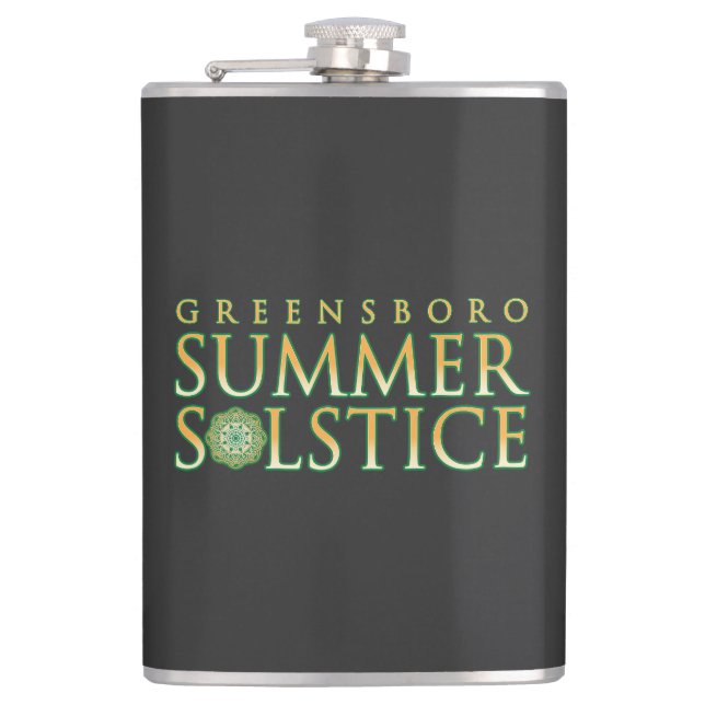 Petaca Greensboro Solsticio de Verano Marca Simple Negro (Anverso)