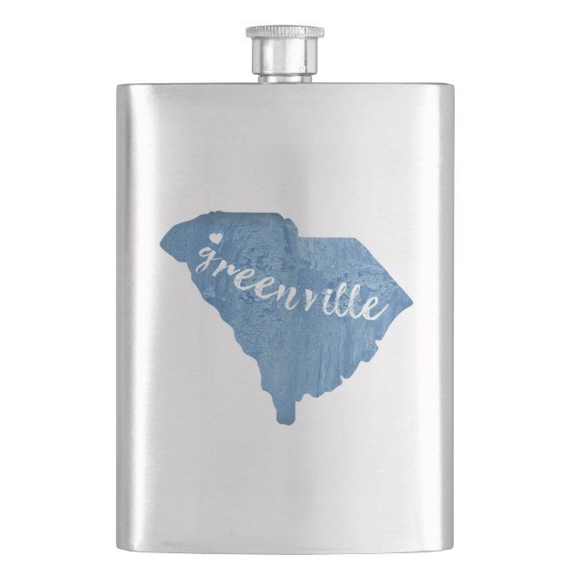 Petaca Greenville South Carolina Wood Grain (Anverso)