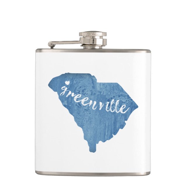 Petaca Greenville South Carolina Wood Grain (Anverso)