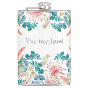 Petaca Grevillea Rosa Y Eucalipto personalizado