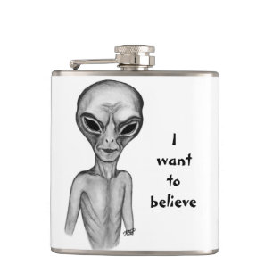 Petaca Grey Alien , quiero creer