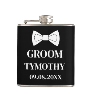 Petaca Groom Black Elegant Modern Gifts Boda