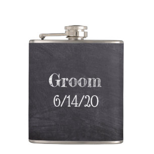 Petaca Groom Boda Black Chalkboard Whisky Flask