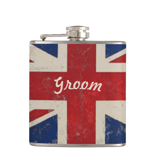 Petaca Groom Flask UK Vintage Flag (Anverso)