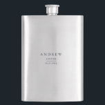 Petaca Groom Gift Navy Boda Minimalista azul<br><div class="desc">Matraz boda completamente personalizable con texto azul marino oscuro.</div>