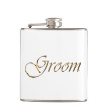 Groom, guión dorado moda elegante blanco