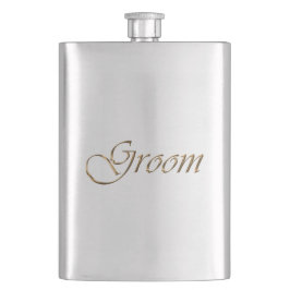 Petaca Groom, moda elegante del guión dorado