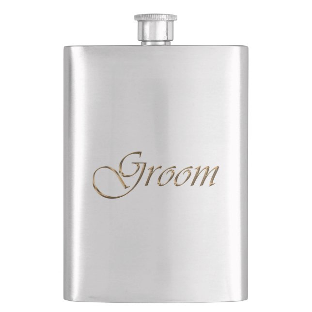 Petaca Groom, moda elegante del guión dorado (Anverso)