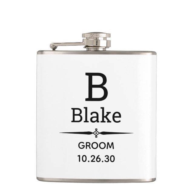 Petaca Groom Monogrammed Flask (Anverso)