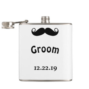 Petaca Groom Mustache Hipster Boda
